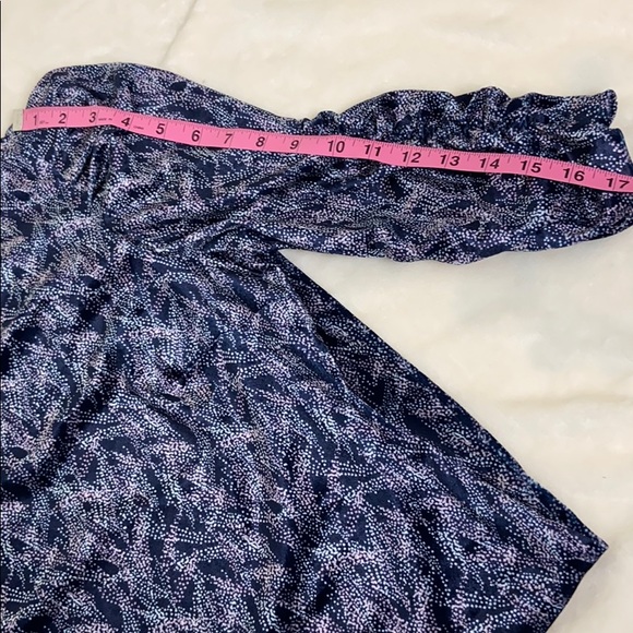 Woman calf sleeve velvet dress size 8 navy blue - Picture 6 of 8